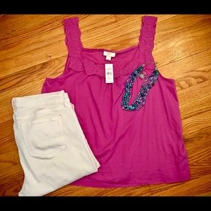LOFT fuchsia sleeveless top